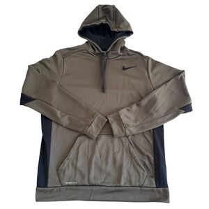Nike Therma-FIT Large Green Pullover Fleece Kangaroo Pocket Men's Hoodie